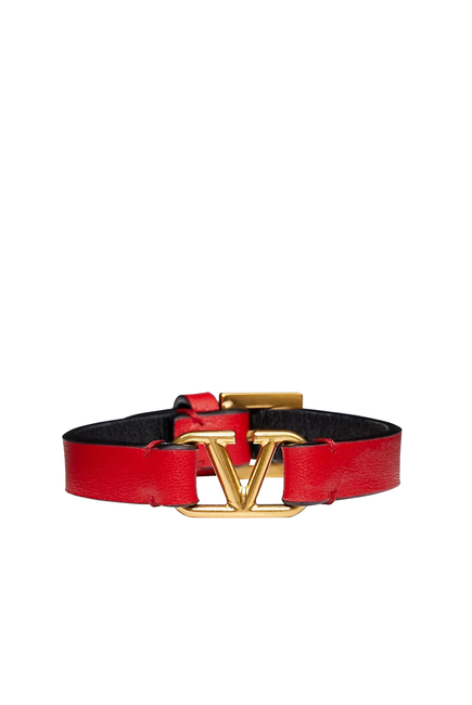 Valentino Garavani Valentino Garavani VLogo Leather Bracelet