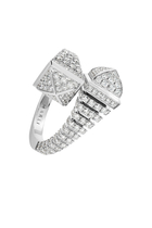 Cleo Rev Full Ring, 18K White Gold & Diamonds