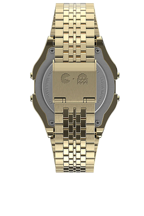 PAC-MAN Grey Dial Gold Metal Watch