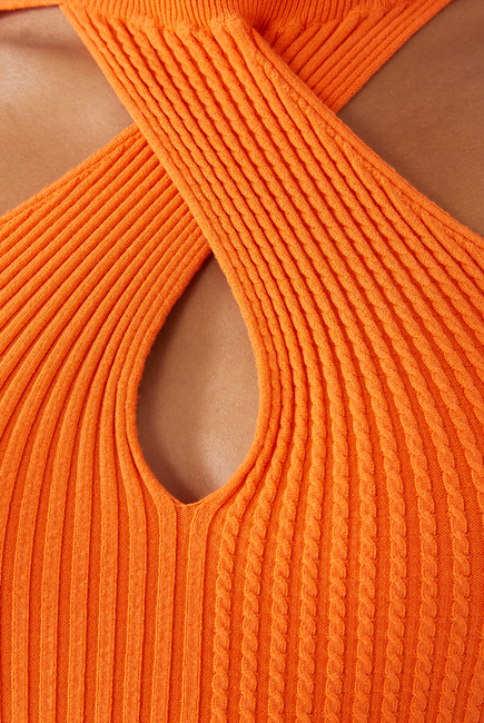 Rib Knit Cutout Sweater