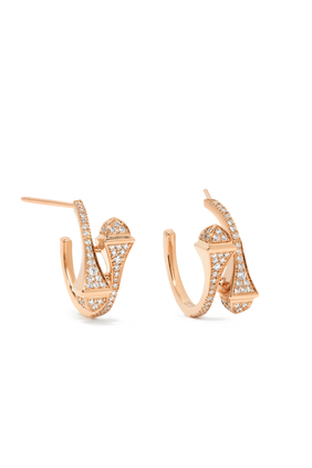 Cleo 18K Rose Gold & Full Diamond Earrings