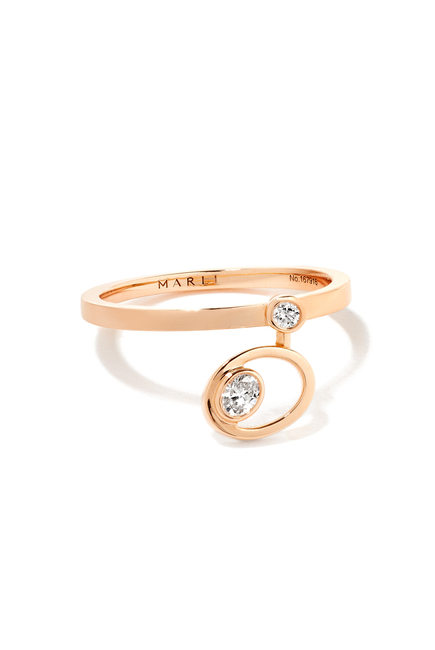 Rock Blossom Oval Charm Diamond Ring in 18kt Rose Gold