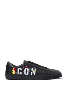 Low Top Icon Print Sneakers