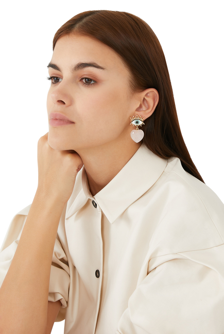 Heart Eye Drop Earrings