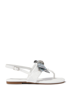 Kids Mini Kensington Bow Leather T-Bar Sandals