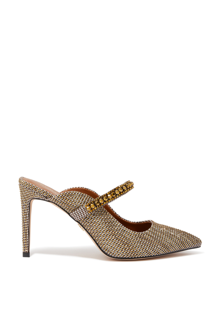 Duke 100 Crystal Strap Fabric Mules