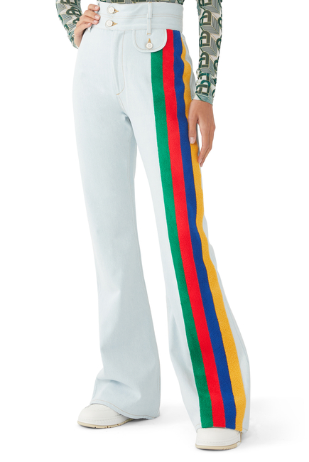 Rainbow Embroidery Jeans