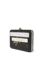 Slim Slide Black Card Clutch