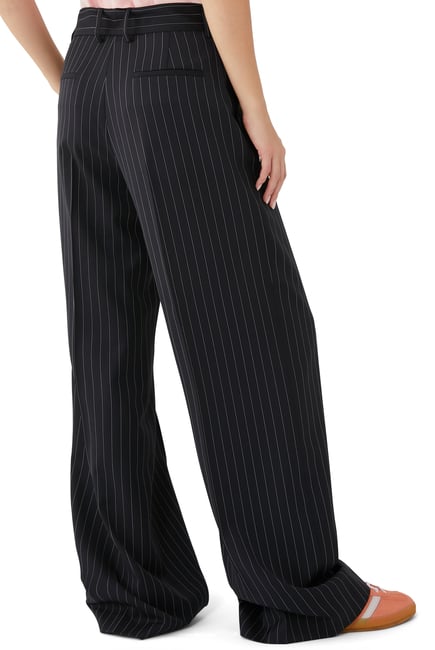 Pinstripe Wide Leg Trousers