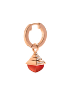 Cleo Rev Mini Diamond Drop Earrings, 18k Pink Gold, Diamonds & Red Agate