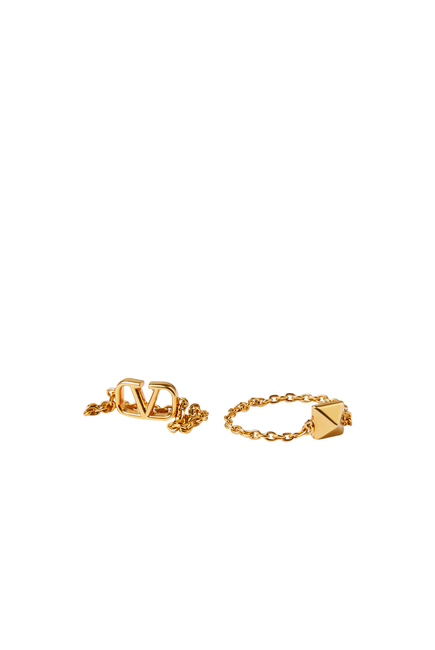 Valentino Garavani Mini VLogo Signature Metal Rings, Set of 2