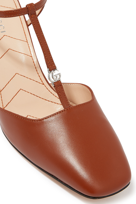 Double G 55 Leather Slingback Pumps