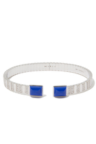 Cleo 2 Link Slip-On Bracelet, 18k White Gold with Lapis Lazuli & Diamonds