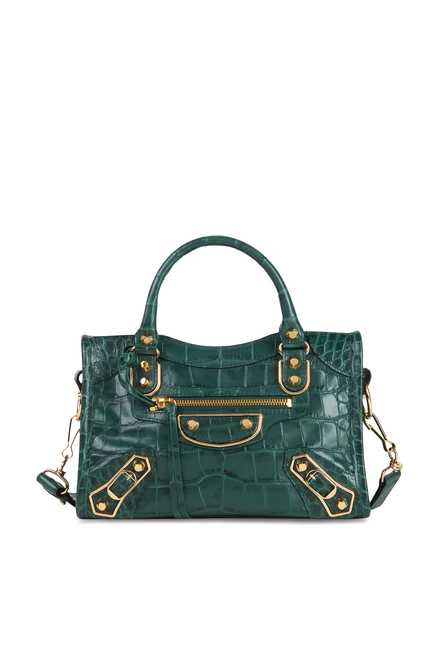 Buy Balenciaga City S Crocodile-Effect Leather Mini Bag for Womens