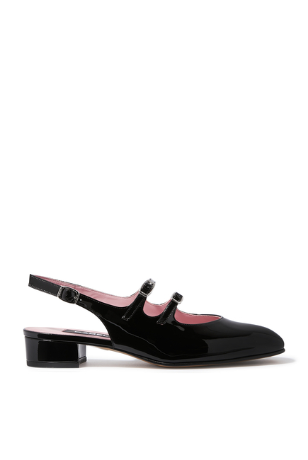 Mary Janes Patent Leather Slingback Pumps
