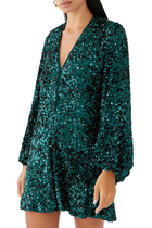 Sequin Mini Flowy Dress