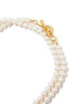 Dolce Necklace, 24k Yellow Gold-Plated Brass & Pearls