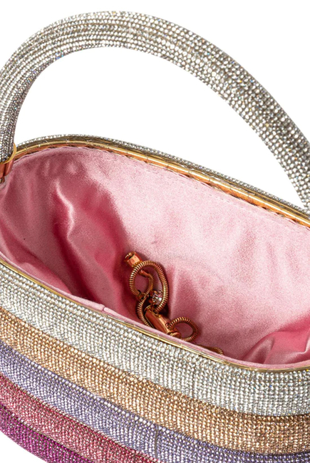 Holli Favilla Padded Crystal Drawstring Handbag