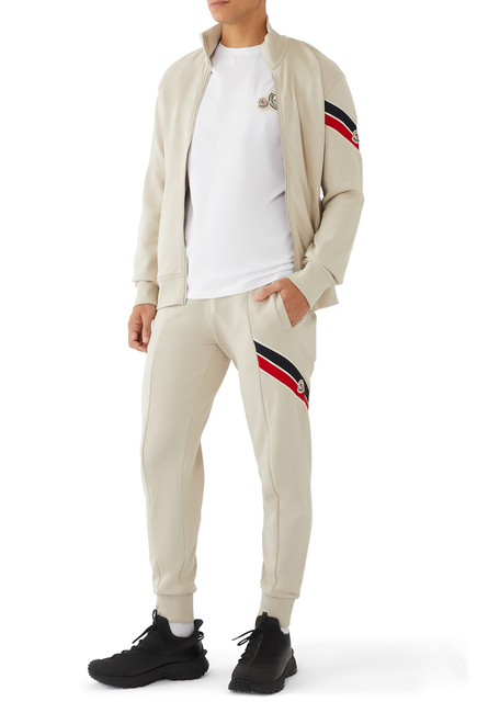 Tricolour Trim Zip-Up Sweatshirt