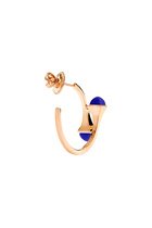 Cleo Small Hoop Earrings, 18k Pink Gold with Lapis Lazuli & Diamonds