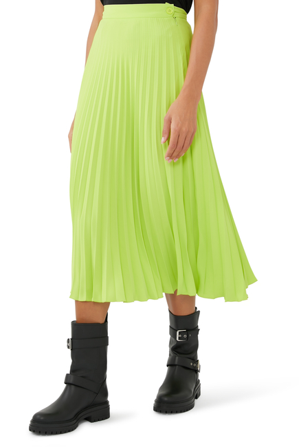 Crepe Pleated Midi Skirt