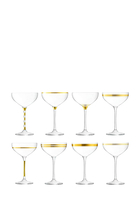 Deco Champagne Saucer Set of Eight