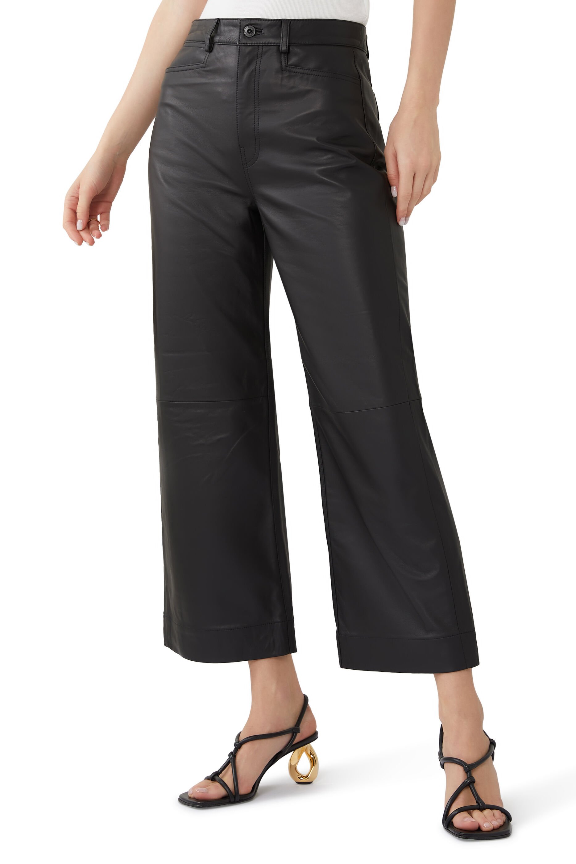 Proenza Schouler White Label nappa-leather culotte trousers - Black