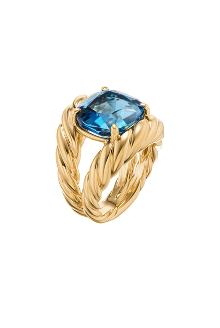 Marbella Ring, 18K Yellow Gold With Hampton Blue Topaz