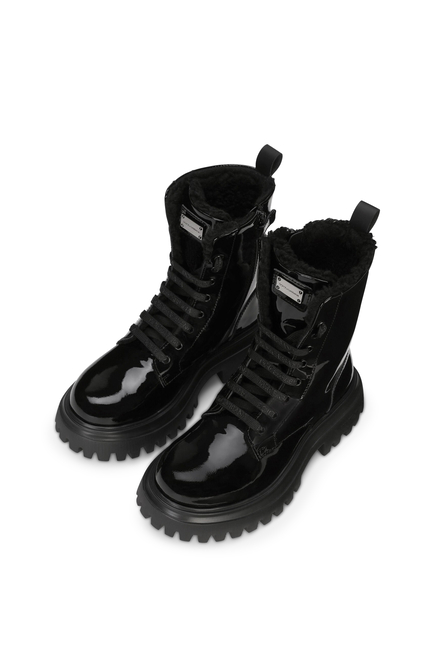 Kids Patent Leather Ankle Boots