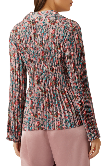 Berry Blooms Pleated Blouse