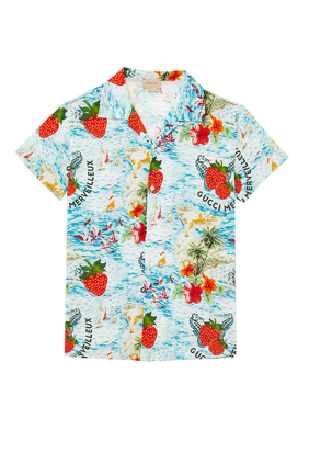 Strawberry Smoothie Print Shirt