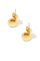 Asterales Molten Bezel Stud Earrings, 14k Gold-Plated Brass, Surgical Steel Post & Cubic Zirconia