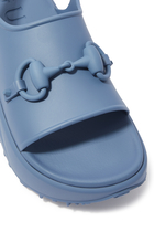 Horsebit Rubber Flatform Sandals
