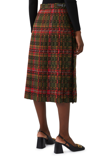 Tartan Embroidered Skirt
