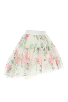 Rose Print Tiered Skirt