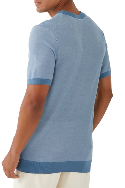 Short-Sleeved Cotton-Blend Knit T-Shirt