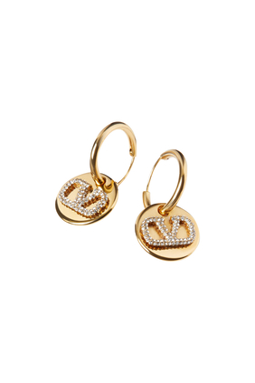 Valentino Garavani Crystal-Embellished VLogo Earrings