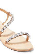 Hollywood Crystal Embellished Leather Sandals