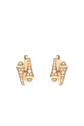 Cleo Diamond & Rose Gold Huggie Earrings