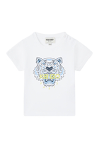 Kids Tiger Logo Print T-Shirt