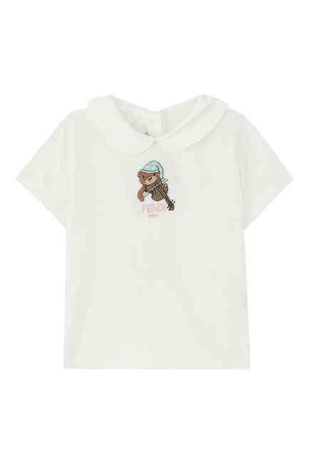 Kids Embroidered Cotton T-Shirt