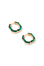 Fizzy Angle Hoop Earrings, 18k Rose Gold & Diamonds