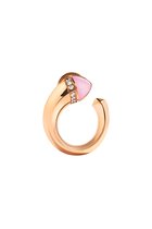 Cleo Venus Midi Earrings, 18k Rose Gold, Pink Coral & Diamond