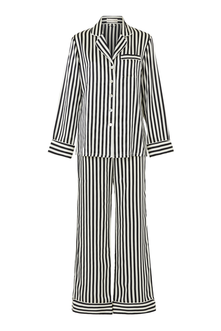 Lila Silk Striped Pajamas