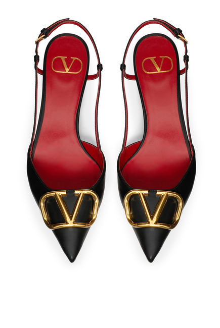 Buy Valentino Garavani Valentino Garavani V Logo Slingback Pumps for Womens | Bloomingdale's UAE