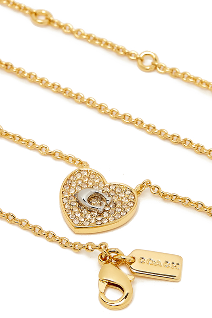 C Pave Heart Pendant Necklace