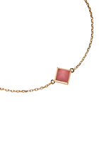 Cleo Pyramid Bracelet, 18K Rose Gold & Coral Stone