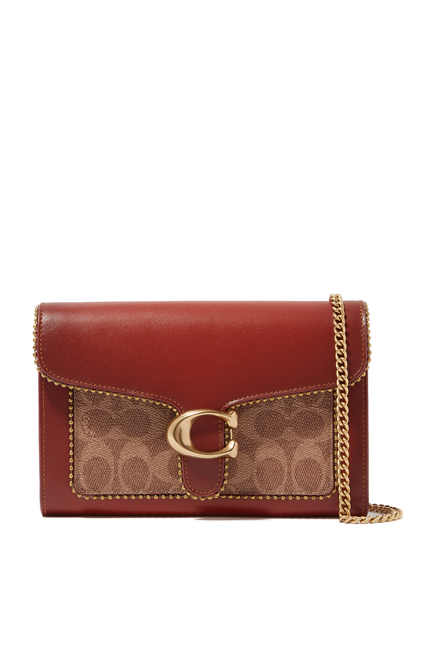 Coach Tabby Chain Clutch In Signature Canvas With Beads