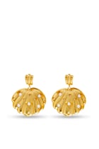 Capri Earrings, 24k Yellow Gold-Plated Brass & Pearl