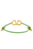 VLogo Signature Strass Leather Bracelet